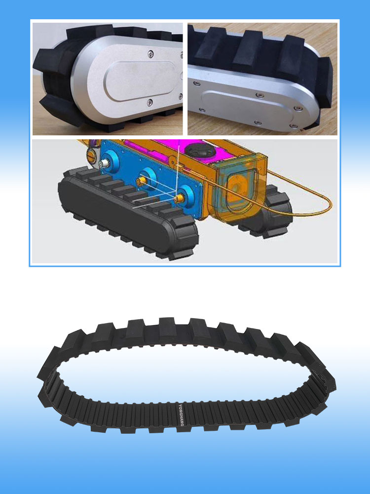Yonghangbelt special customized closed loop grooving timing caterpillar track belt 12
