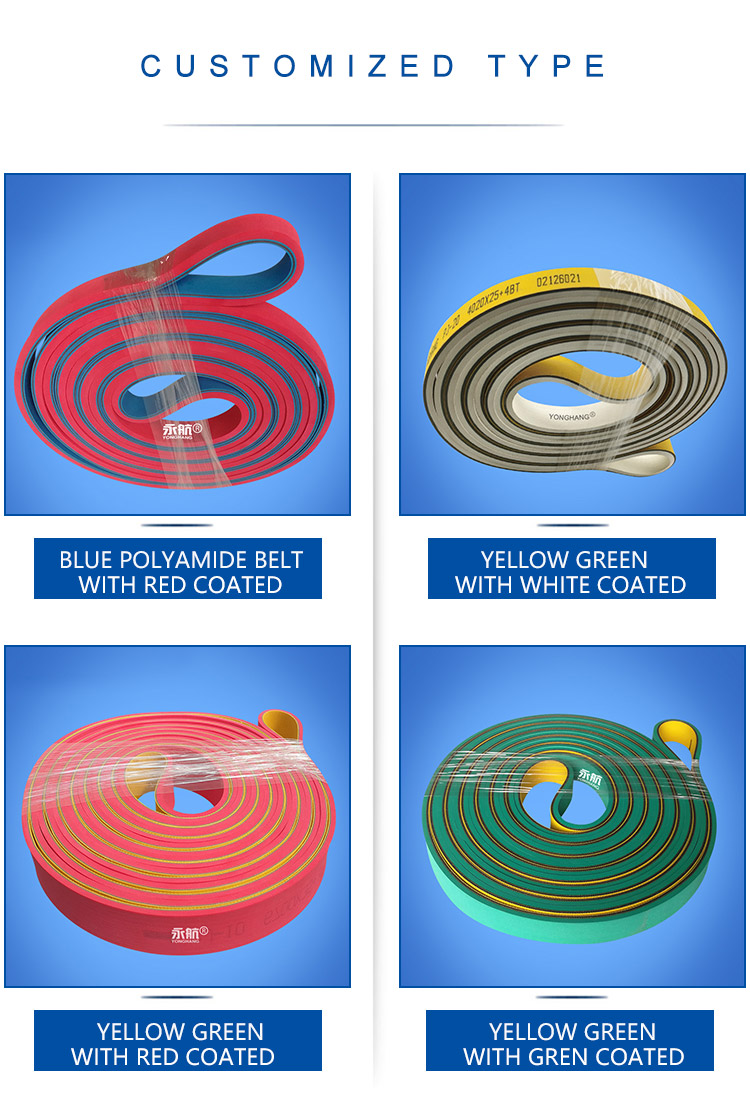 Customized Folder gluer belts with green polyamide manufacturers 14