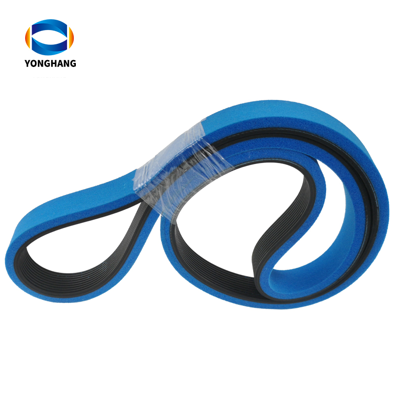 Yonghangbelt Manufacturer truly endless rubber ribs pj belts with blue foam coating 8