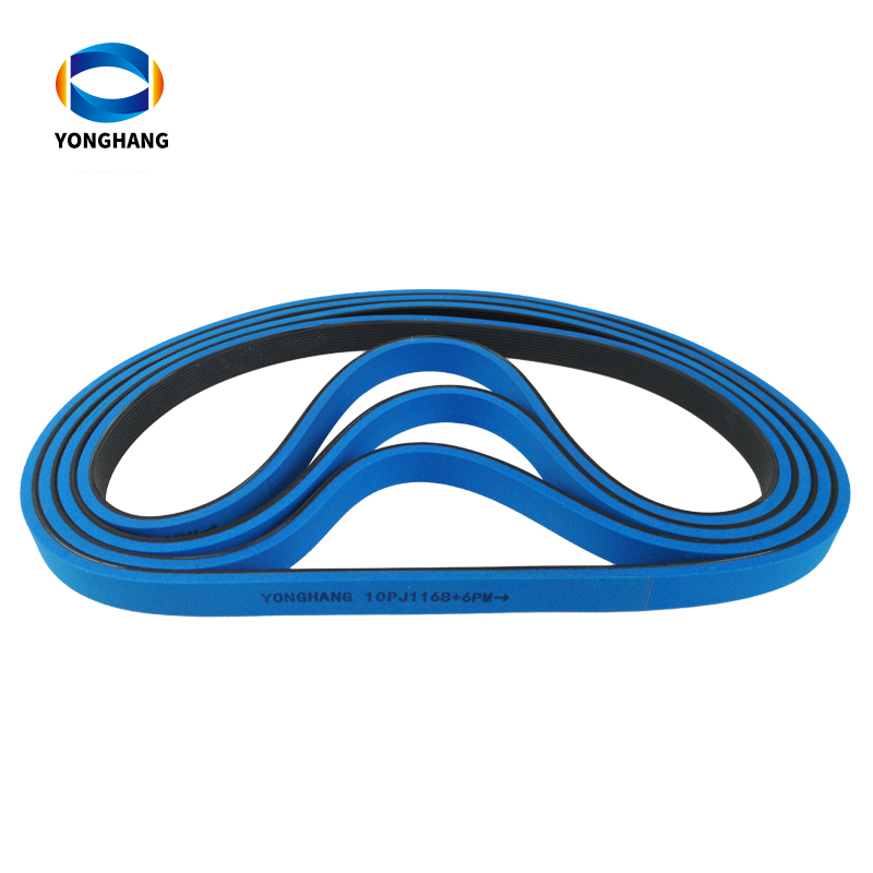 Yonghangbelt Manufacturer truly endless rubber ribs pj belts with blue foam coating 12