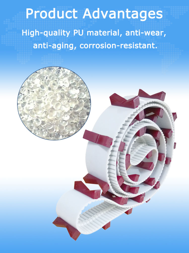 Insulating automatic glass gluing machine belt V block pu synchronous tooth belt with V type cleats 11