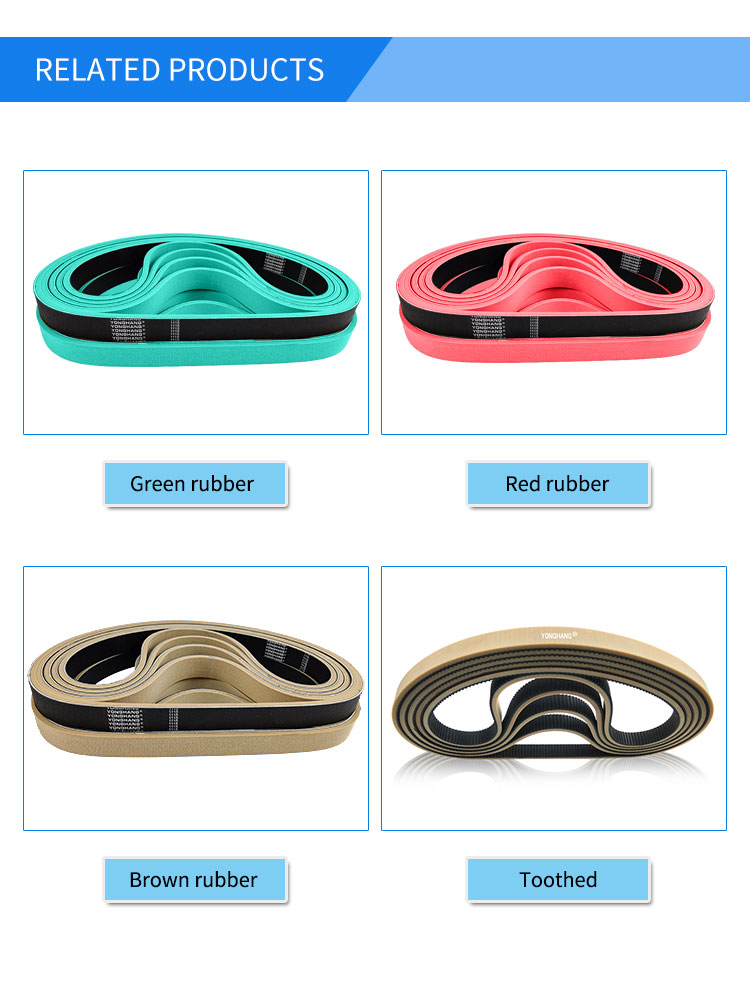 High quality grey Rubber feeder flat belt for folder gluer machine Supplie manufacturers | Yonghang 20