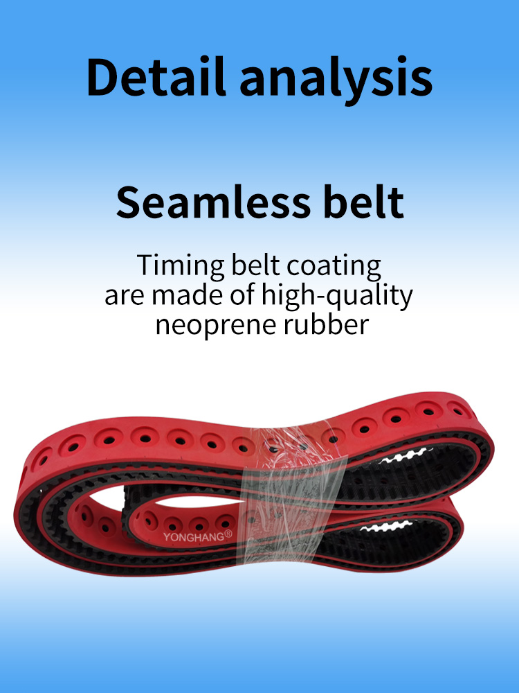 Best vertical packing machine timing belts red natural rubber cover with countersunk holes 9
