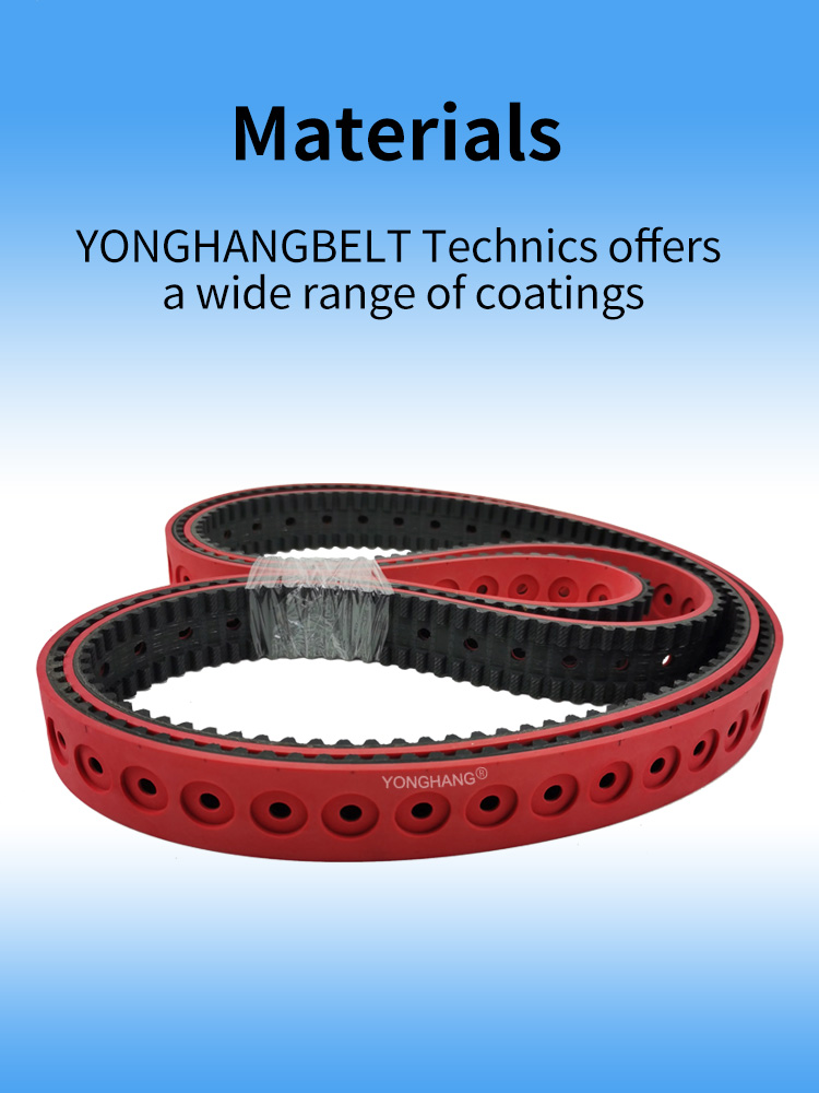 Best vertical packing machine timing belts red natural rubber cover with countersunk holes 10