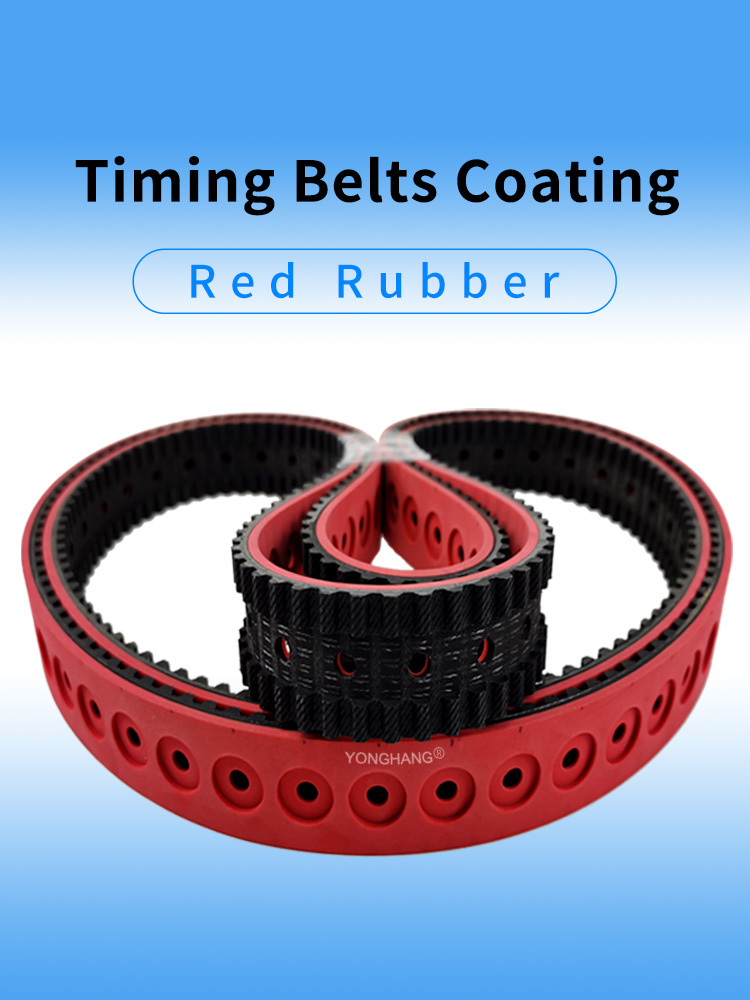 Best vertical packing machine timing belts red natural rubber cover with countersunk holes 8