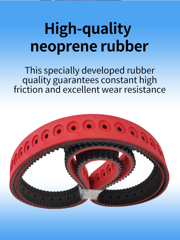Best vertical packing machine timing belts red natural rubber cover with countersunk holes 12