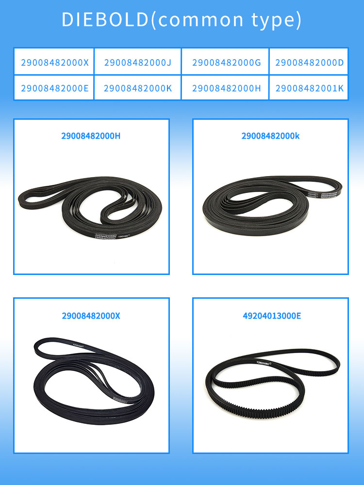 yonghangbelt 0.65mm-4mm  seamless flat belt for  ATM Cash NCR, NMD, Wincor ujitsu, Hitachi, Hyosung, GRG, Diebold 13