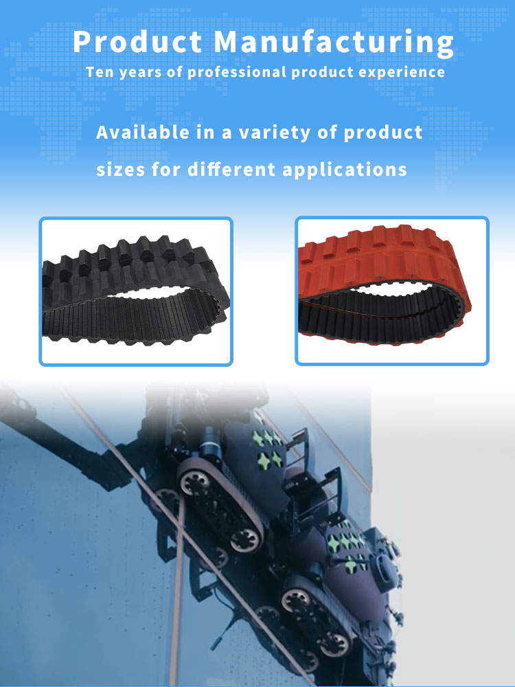 Yonghangbelt superior grip rubber timing track belts for Glass curtain wall Climbing cleaning robot 13