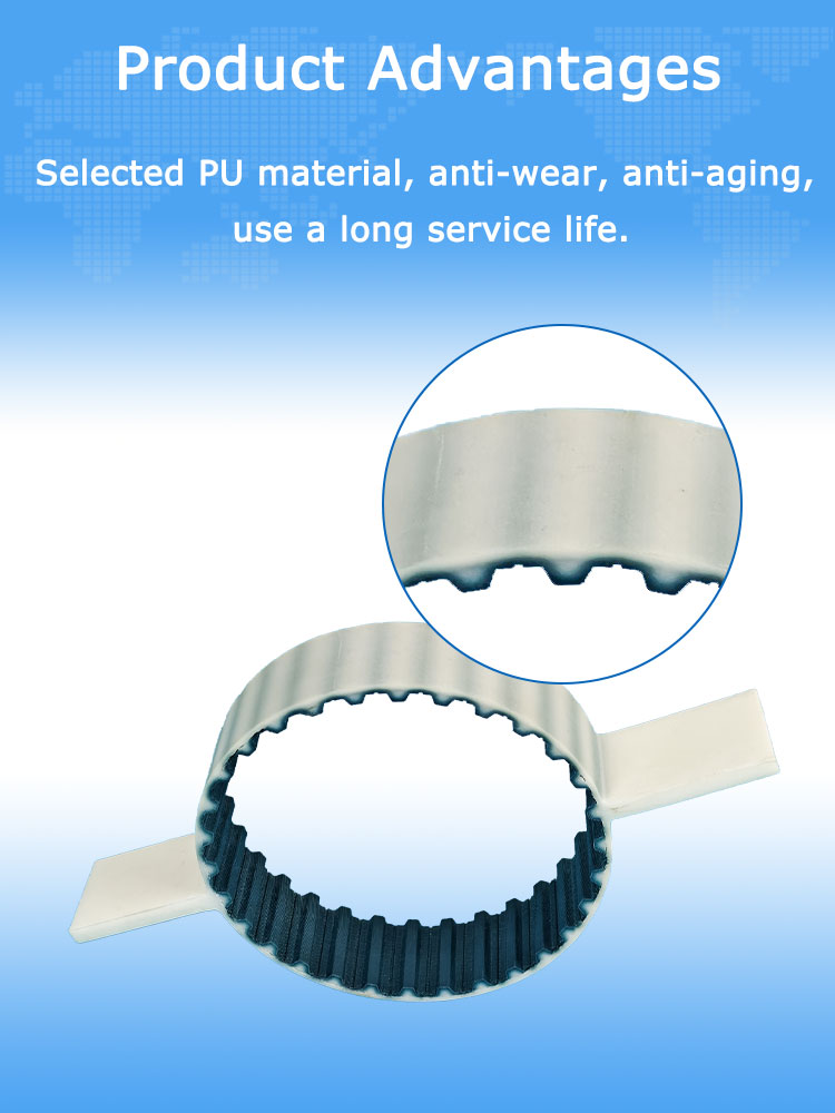 30-T10-300mm+2K polyurethane timing toothed belt with cleats for Wet tissue machine Cotton soft towel machine 10