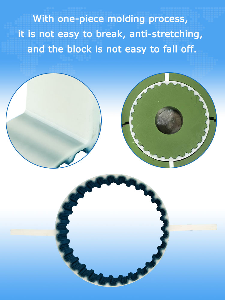 30-T10-300mm+2K polyurethane timing toothed belt with cleats for Wet tissue machine Cotton soft towel machine 11