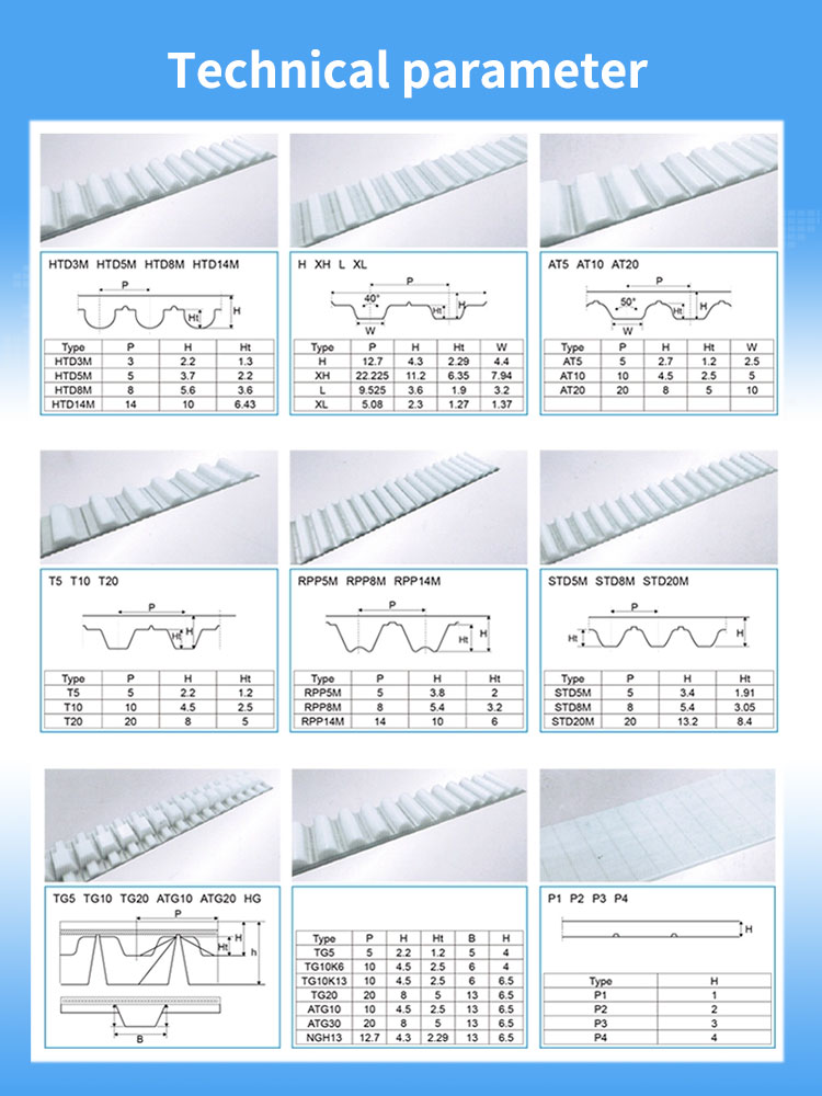 Yonghangbelt support customized special red rubber coated grooving pu timing toothed belts 13