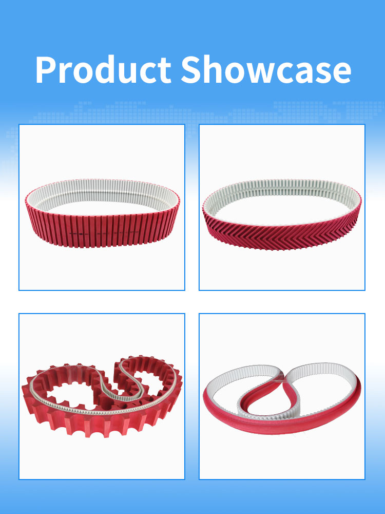 Yonghangbelt support customized special red rubber coated grooving pu timing toothed belts 15