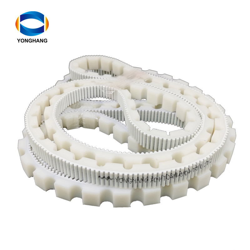 PU timing belt with PU coating U-shape baffle plate