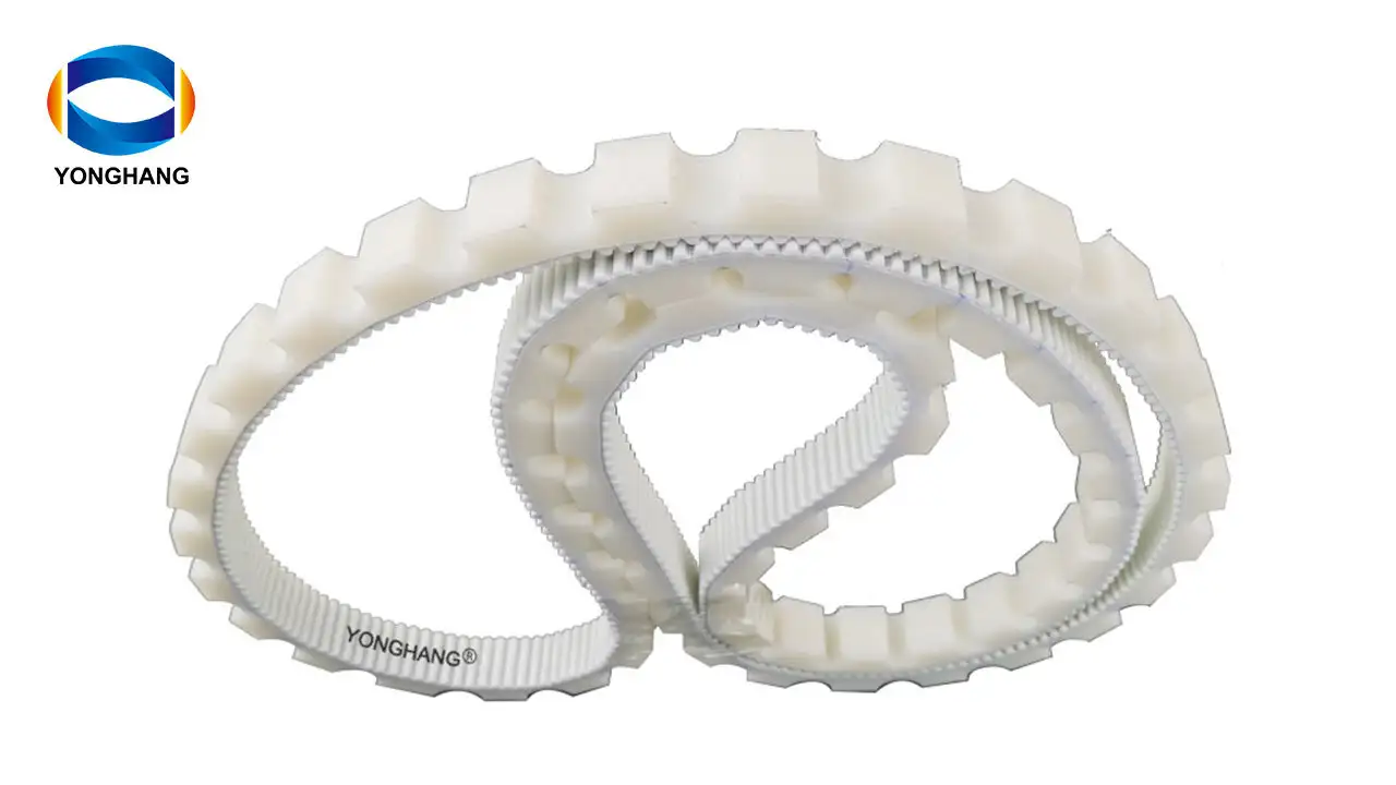 polyurethane timing belt with U-shape baffle plate 1