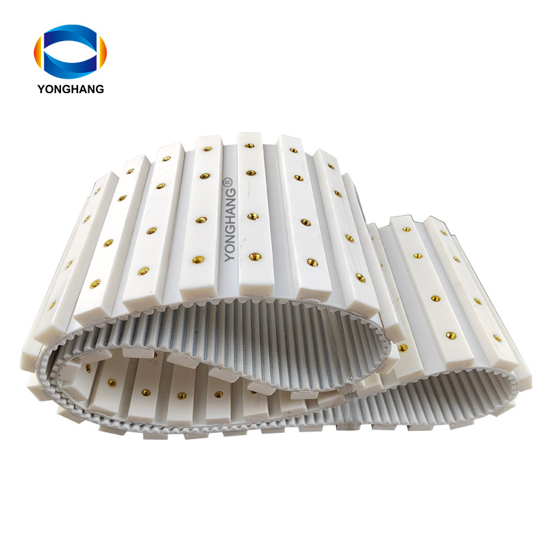 seamless endless pu timing belt with cleats nut.