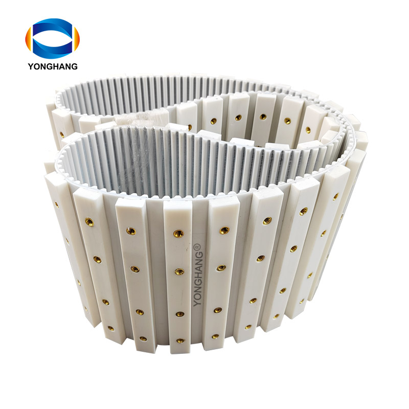 seamless endless pu timing belt with cleats nut.