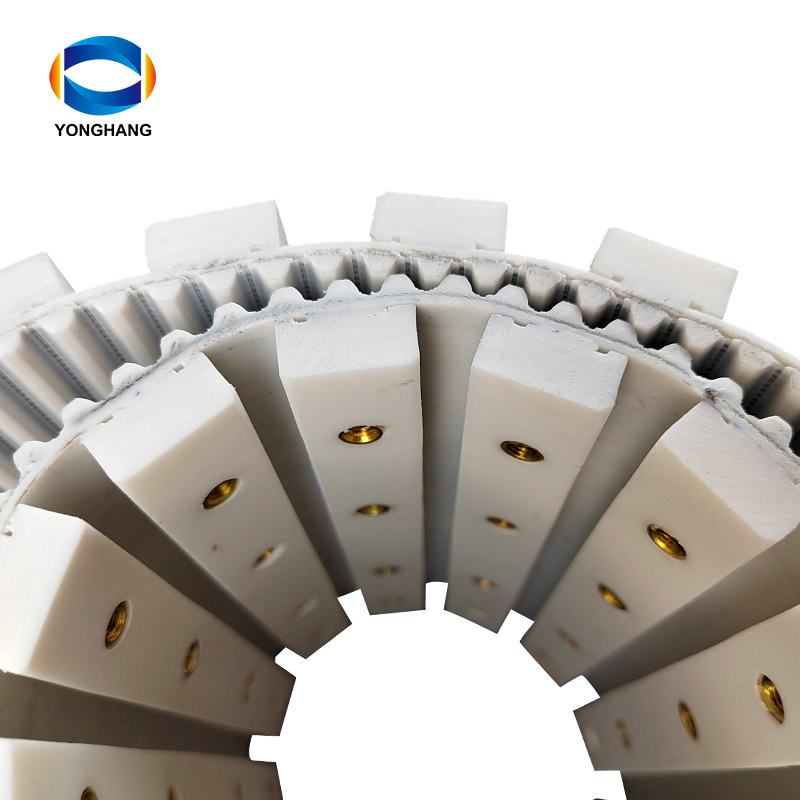 seamless endless pu timing belt with cleats nut.