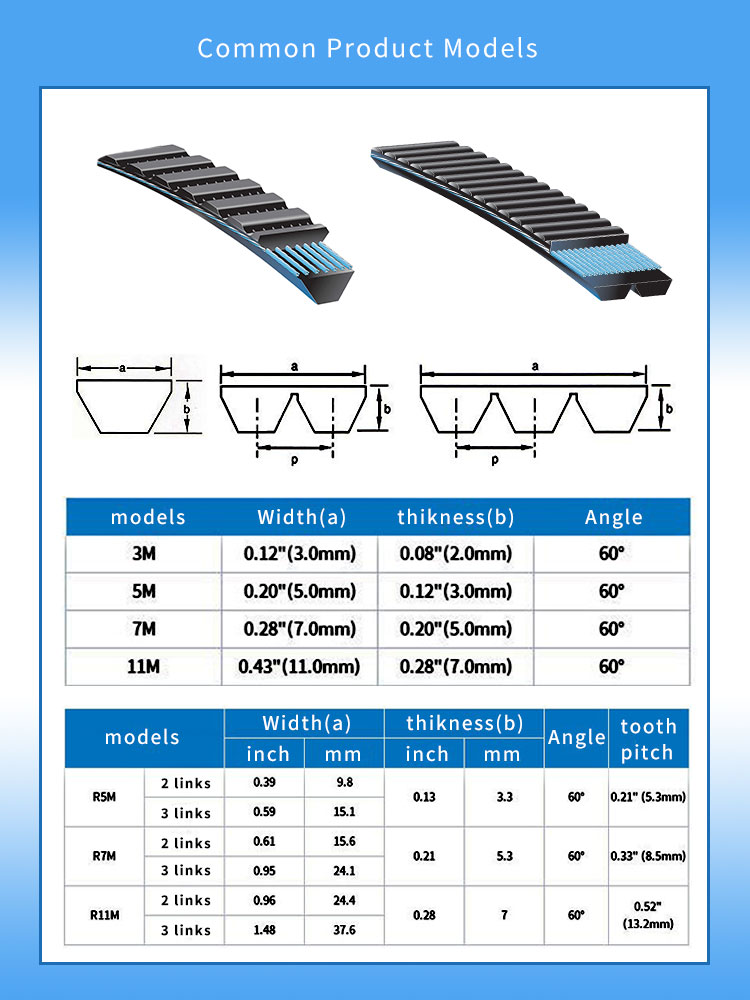 Yonghangbelt High Quality polyflex belt polymax belt banflex belts 3M 5M 7M 11M  Wide Angle Belt 8