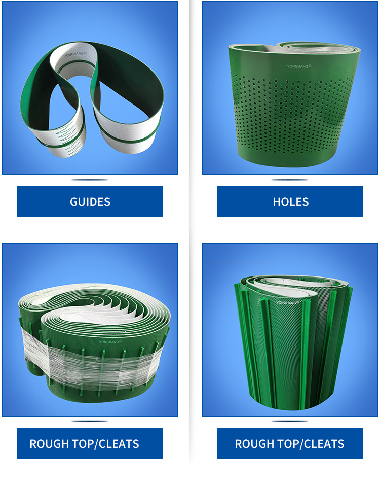 OEM/ODM  customization pvc belt conveyor product line flat green white pvc pu conveyor belts 13