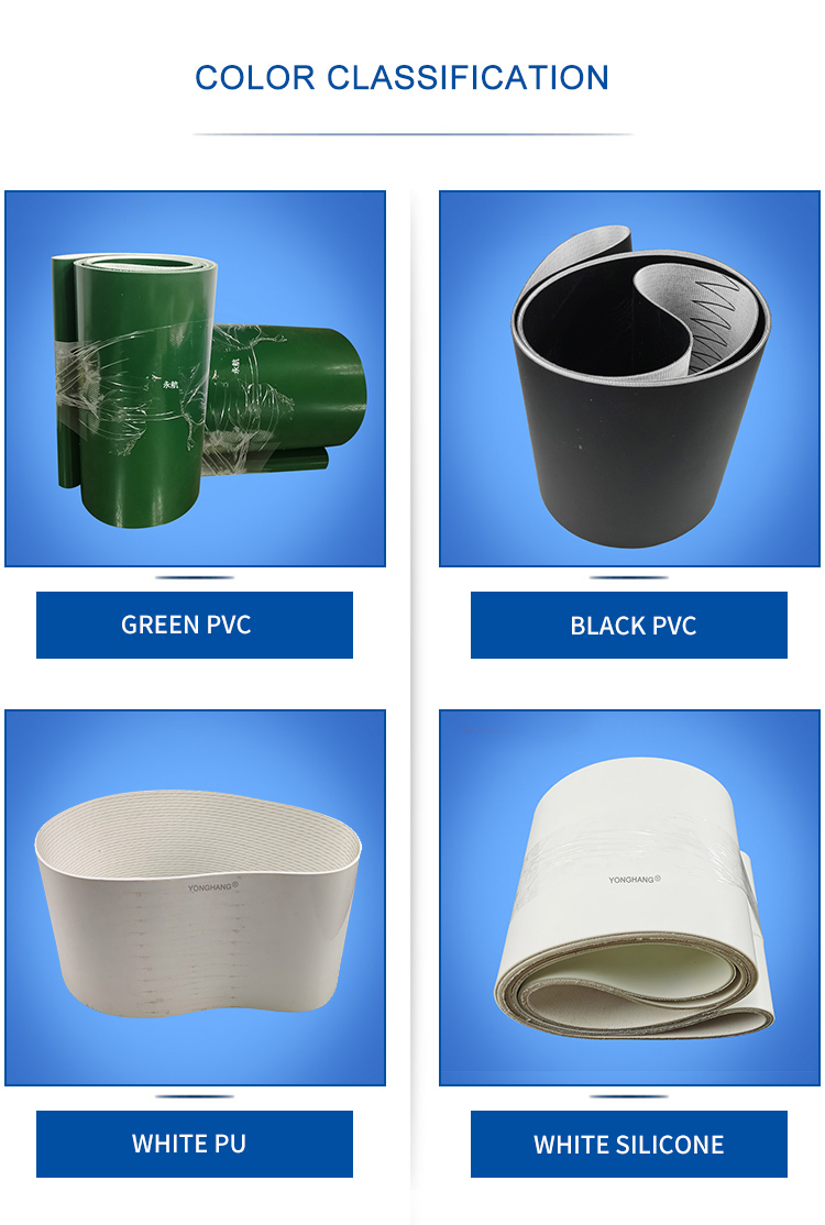 OEM/ODM  customization pvc belt conveyor product line flat green white pvc pu conveyor belts 10