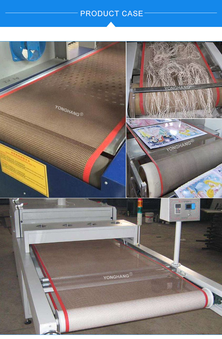 best performance ptfe mesh machine belt teflonning fiberglass ptfe conveyor belt 16