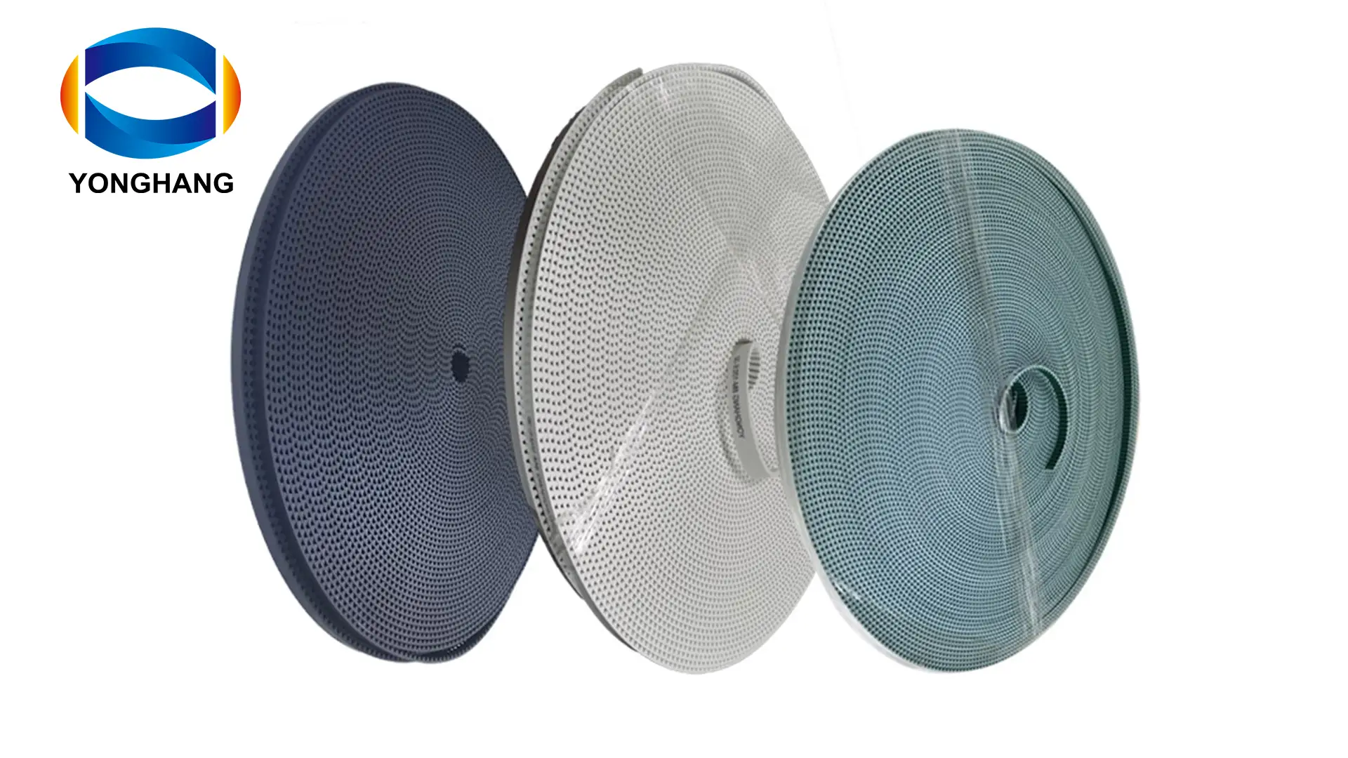 Yonghangbelt wholesale  various widths pu rubber transport motorized Electric curtain  lifting timing track belt 1