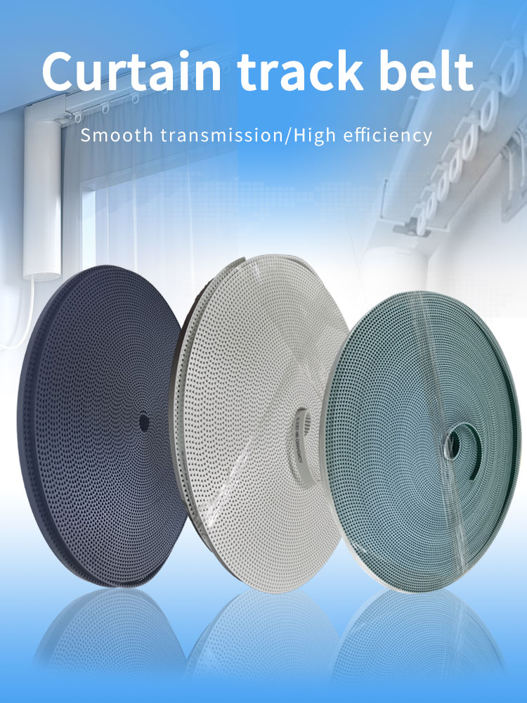 Yonghangbelt wholesale  various widths pu rubber transport motorized Electric curtain  lifting timing track belt 7