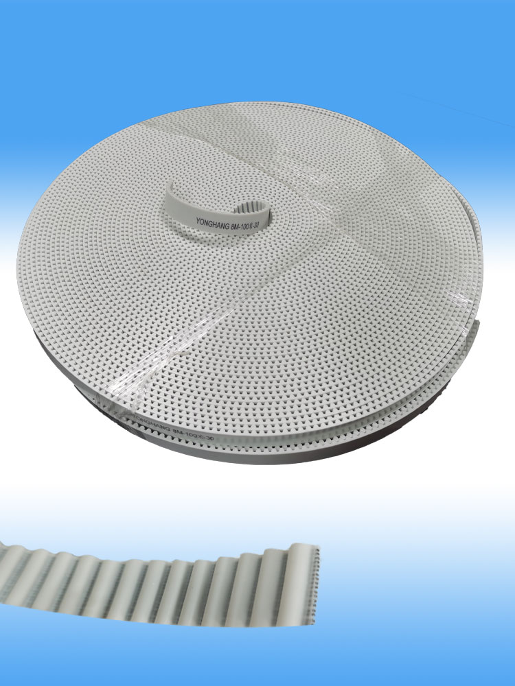 Yonghangbelt wholesale  various widths pu rubber transport motorized Electric curtain  lifting timing track belt 15