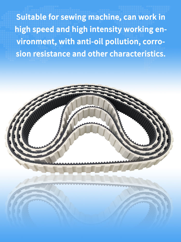 S3M-519-17.5+3mm White coating grooving timing belts for sewing machine 11