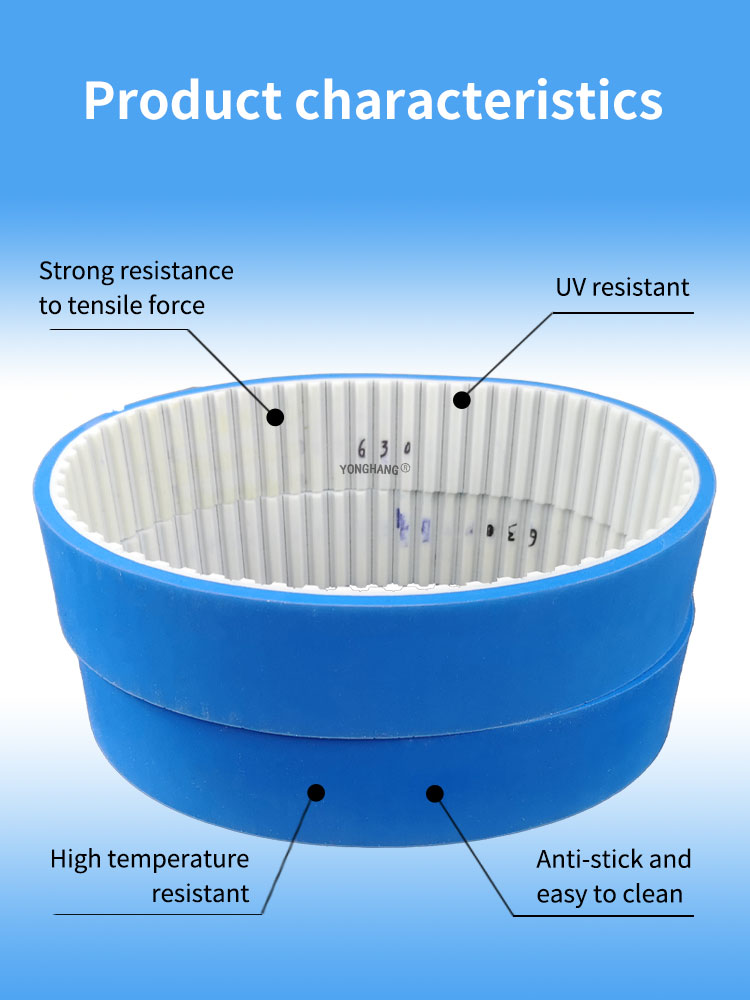 Best Yonghangbelt custom anti-adhesion heat resistant blue silicone coated pu timing belts 11