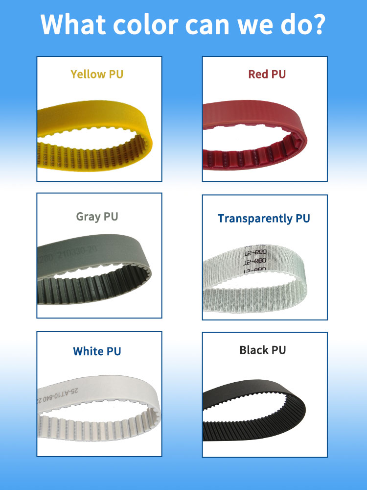 Correia sincronizadora industrial de poliuretano (PU) moldada, sem costura e aberta, da Yonghangbelt. 11