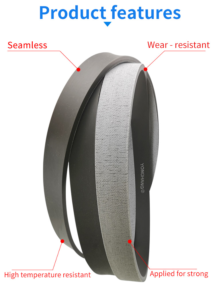 Yonghangbelt factory industrial high temperature resistant 200 degrees drive seamless silicone flat belt manufacturers 7