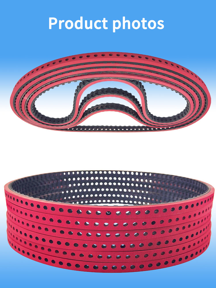 Yonghangbelt custom nonstandard T10.5-934.5-12+5mm Tobacco machinery industry red rubber cover Tobacco Timing belts 13