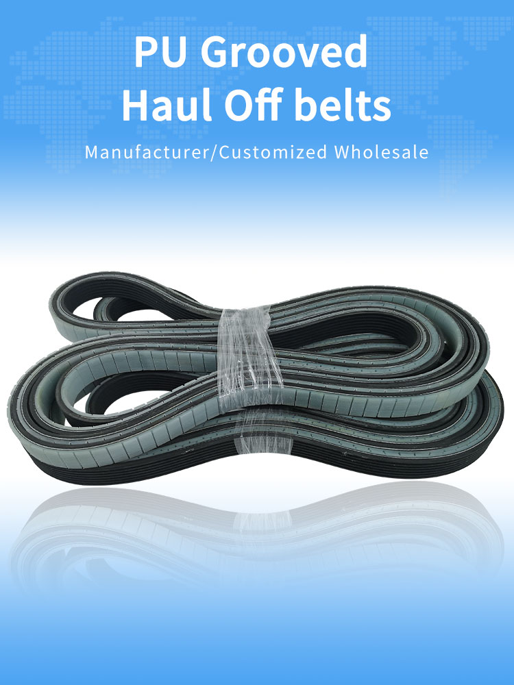 haul off pulling belts with PU Coated horizontal groove