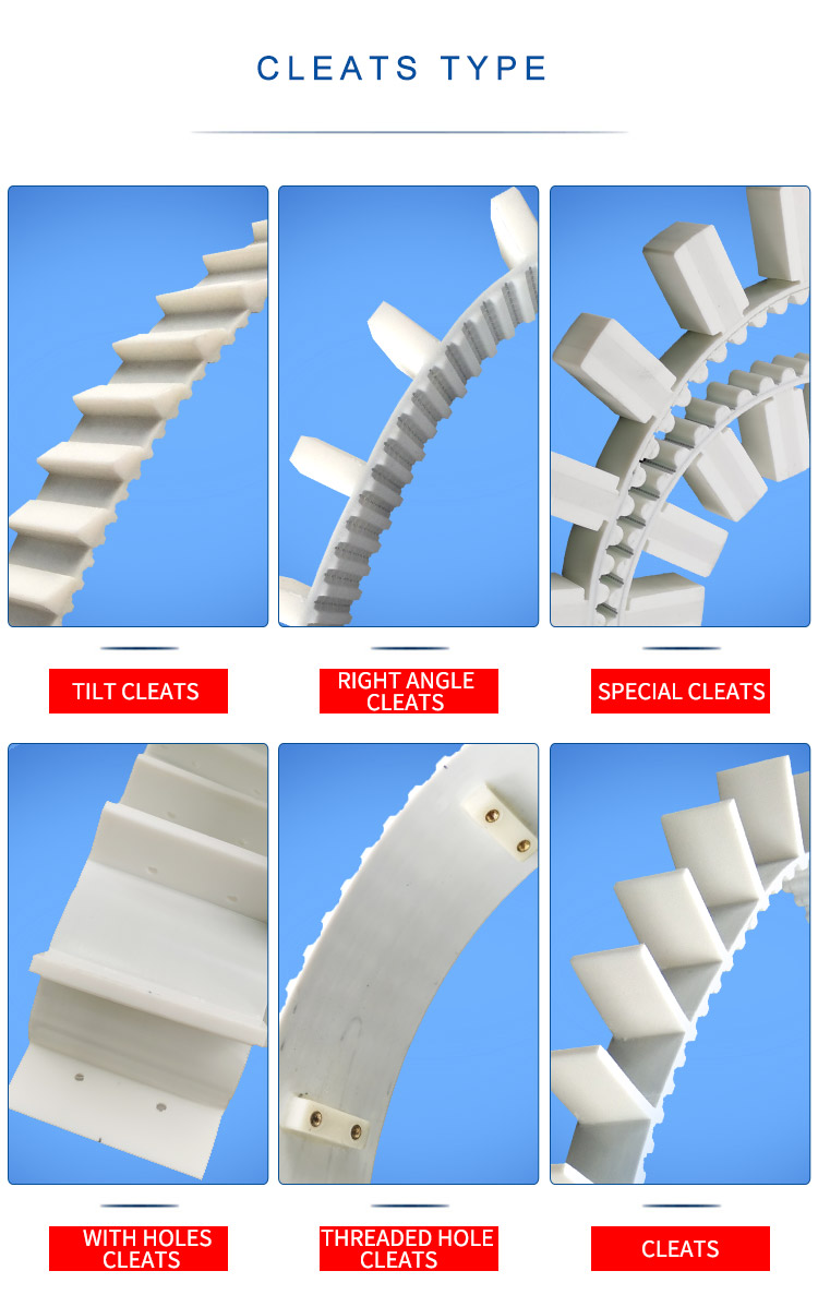 pu timing belt with cleat