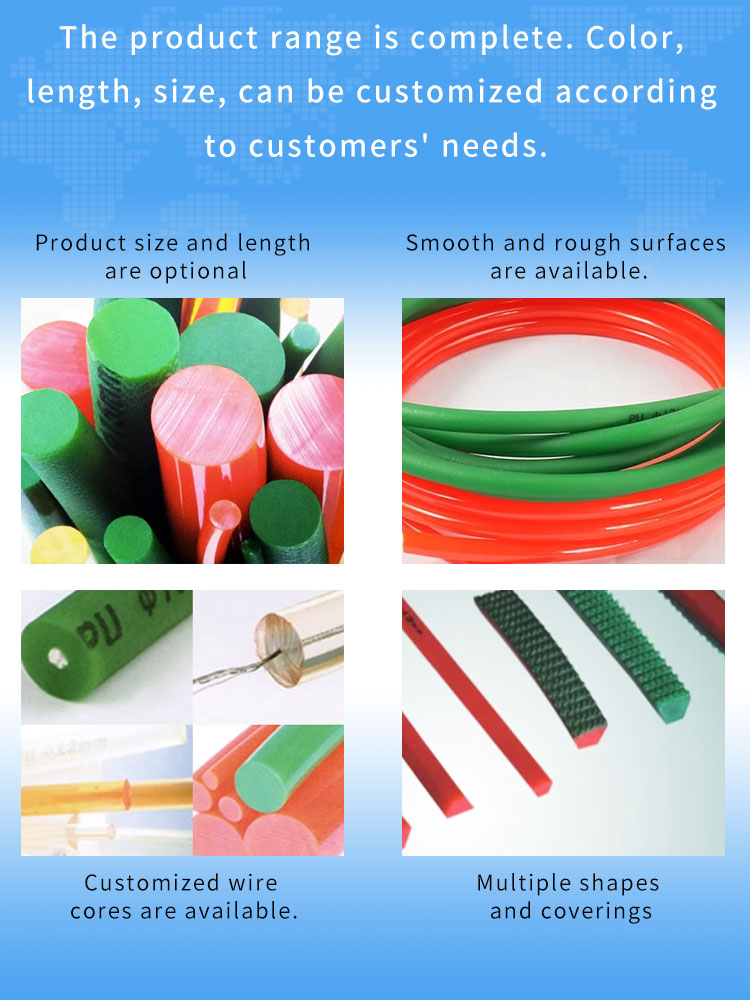 Customized  tpu round belt polyurethane triangle belt connector round belt manufacturers 15