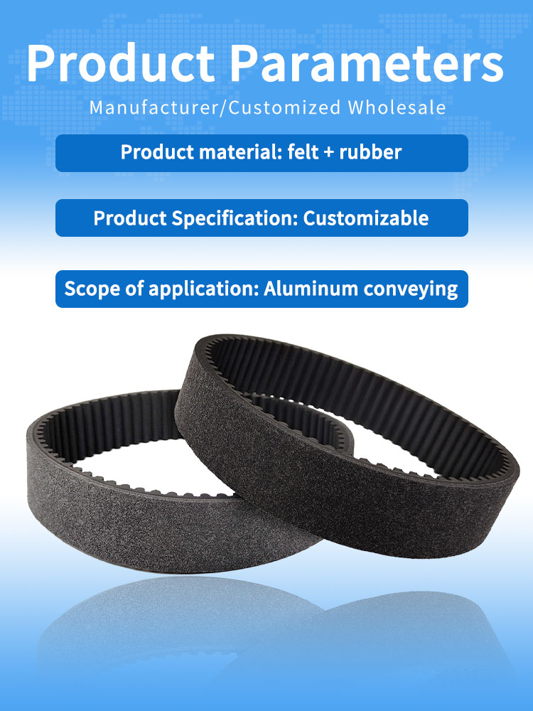 Best Yonghangbelt heat-resistant antistatic closed loop rubber timing belt felt coating 8