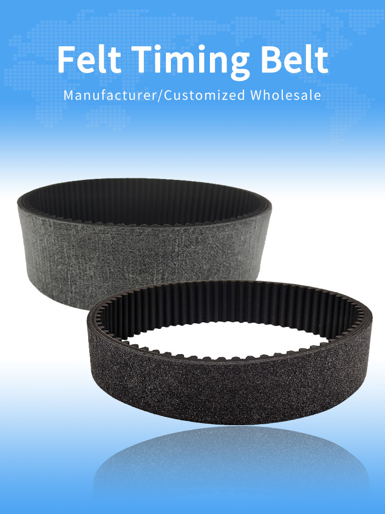 Best Yonghangbelt heat-resistant antistatic closed loop rubber timing belt felt coating 7
