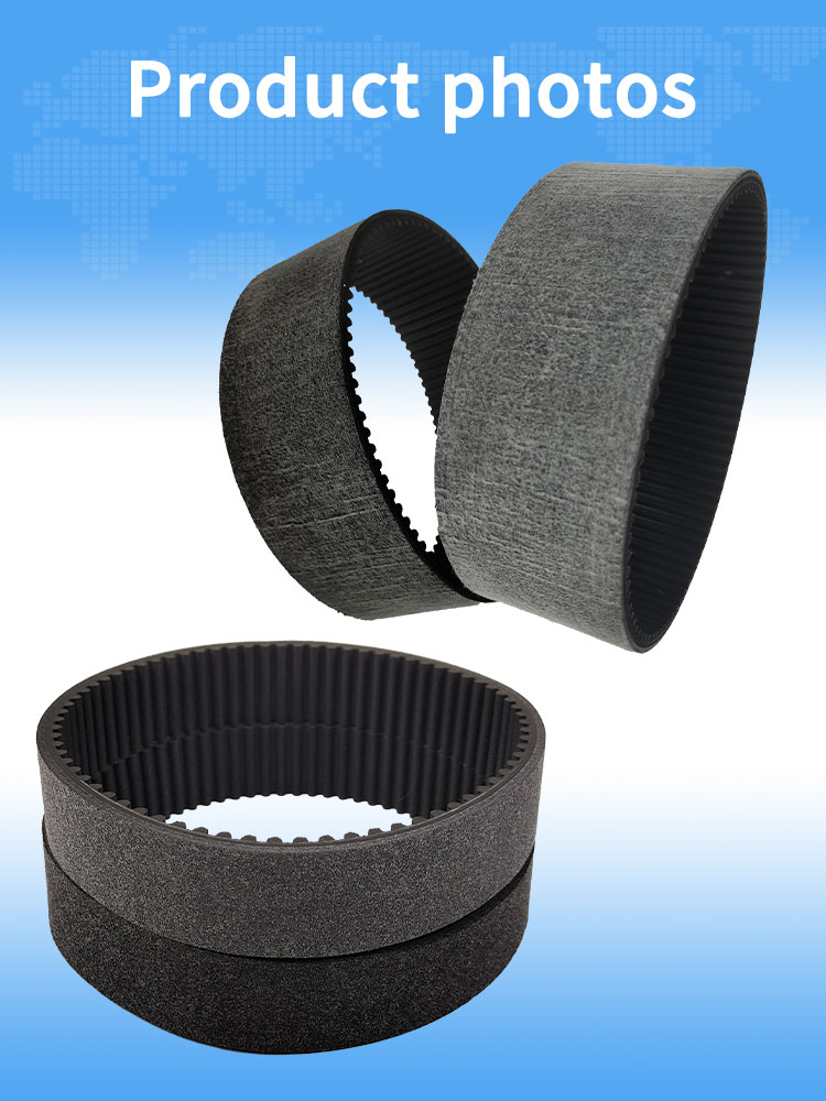 Best Yonghangbelt heat-resistant antistatic closed loop rubber timing belt felt coating 12