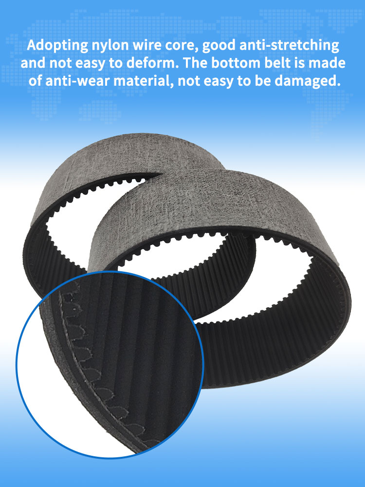 Best Yonghangbelt heat-resistant antistatic closed loop rubber timing belt felt coating 10