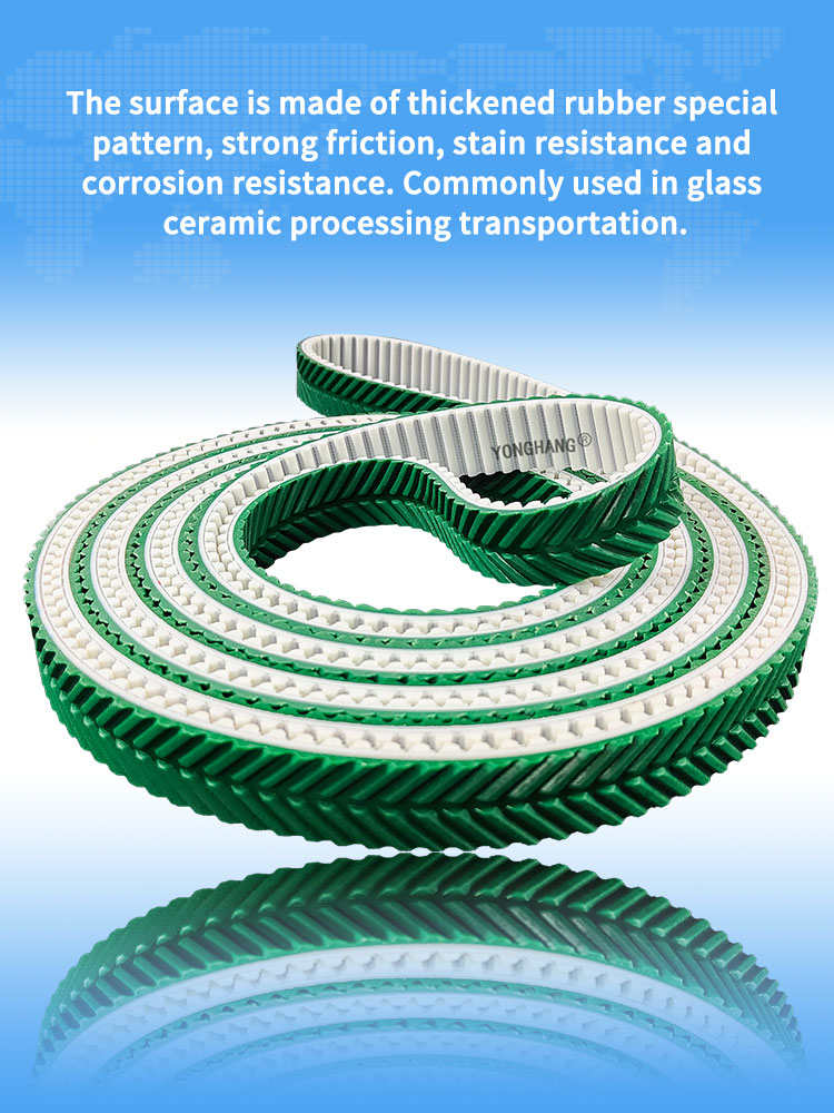 Yonghangbelt polyurethane fishbone coating Timing Belt for Glass Machinery manufacturers 12