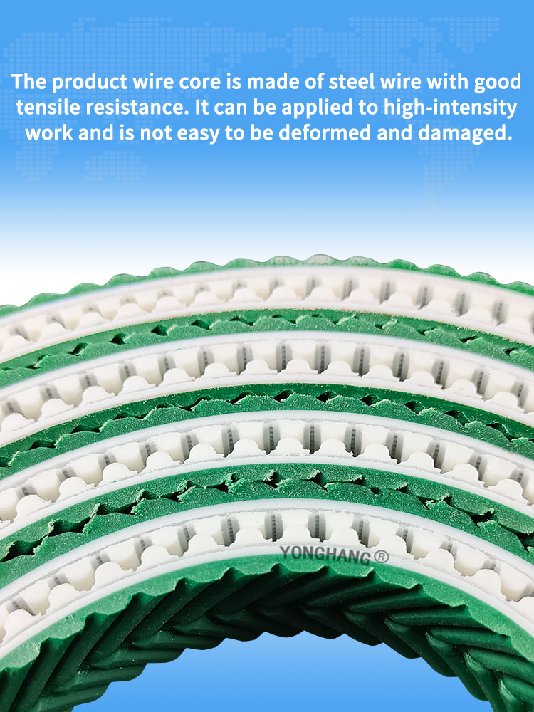 Yonghangbelt polyurethane fishbone coating Timing Belt for Glass Machinery manufacturers 11