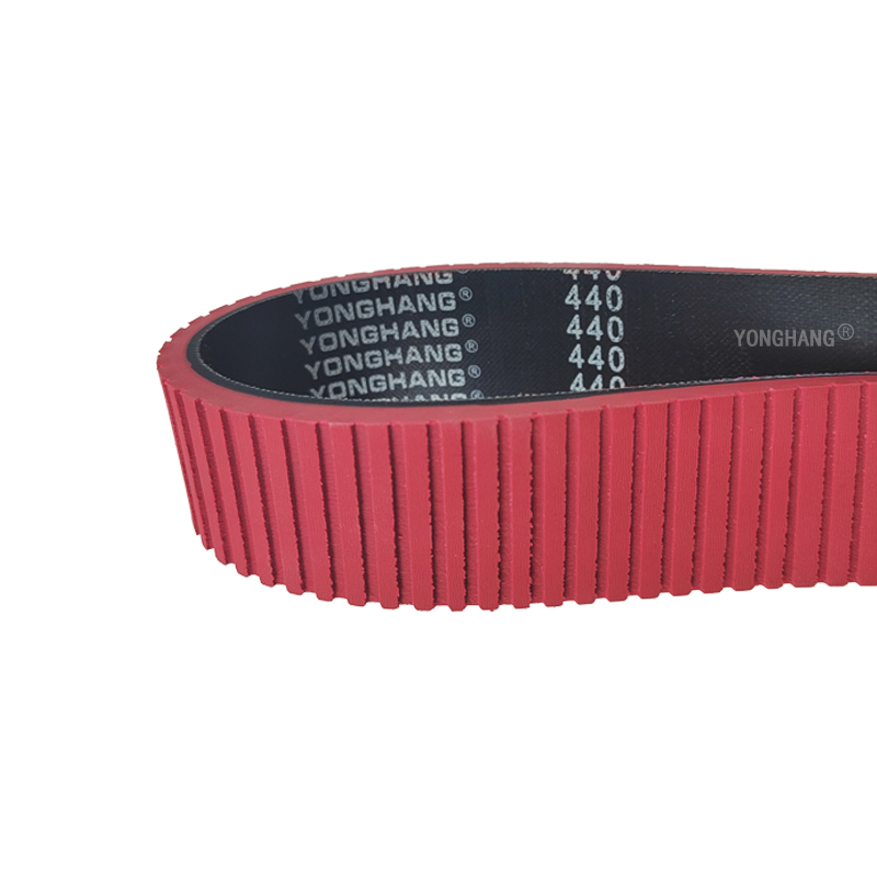 Aramide core red coating rubber seamless flat belts manufacturing with  lateral grinding 9