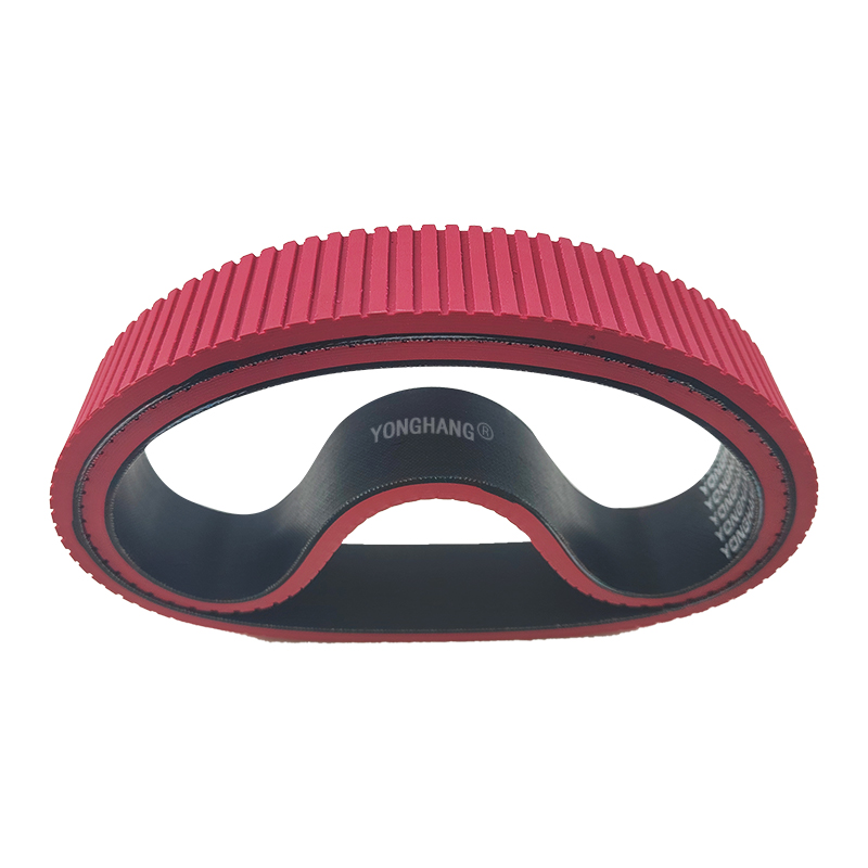 Aramide core red coating rubber seamless flat belts manufacturing with  lateral grinding 7