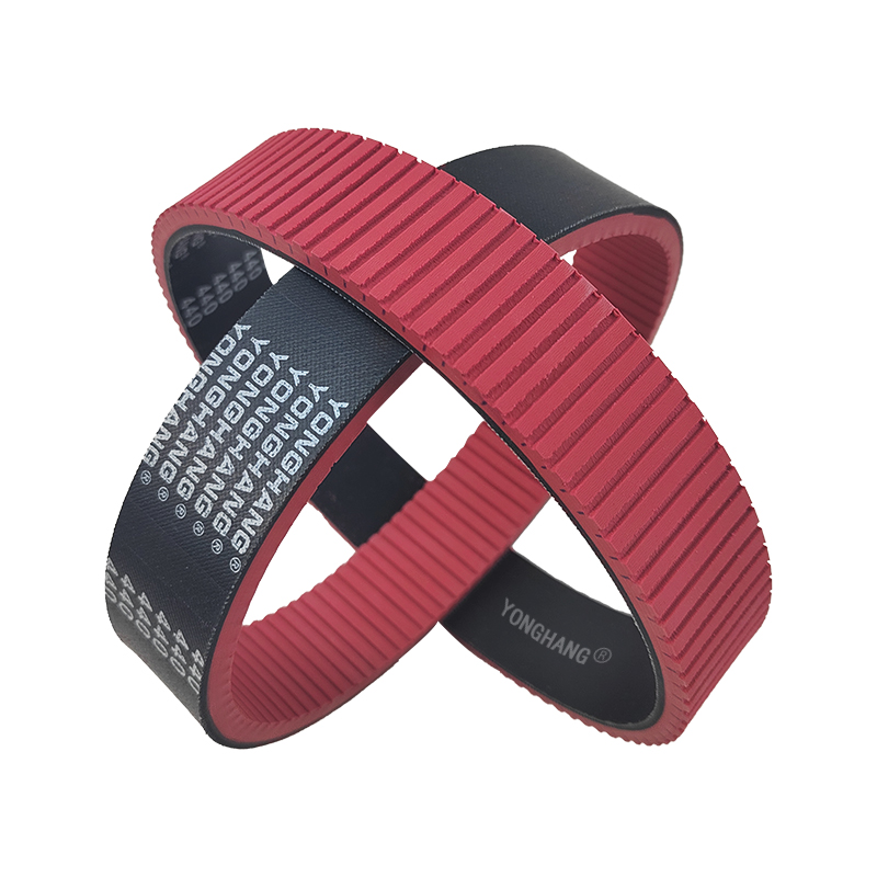 Aramide core red coating rubber seamless flat belts manufacturing with  lateral grinding 8
