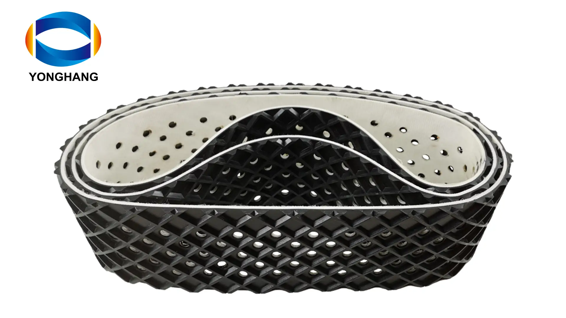 Black diamond grid perforated suction belt carton machinery conveyor belt paper laminating machine box gluer industrial 1