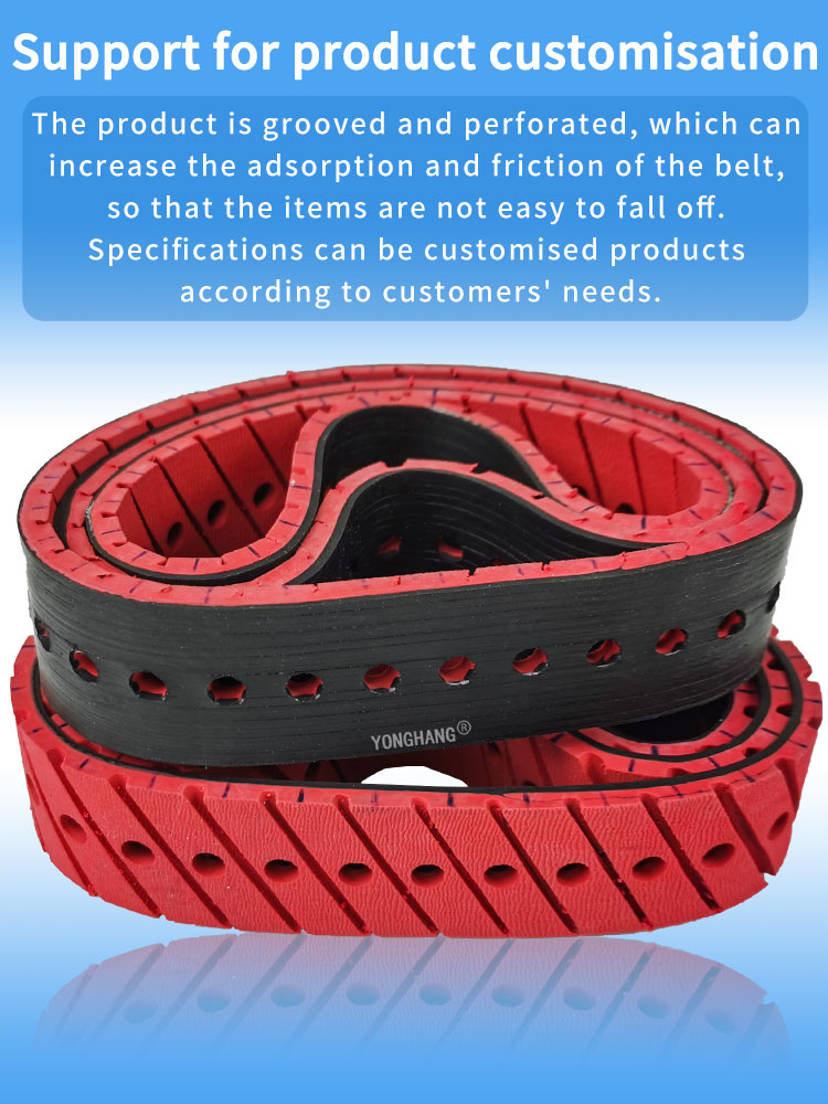 customization vacuum chambers grooves red rubber Linatex flat belts for card lssuing machine 14