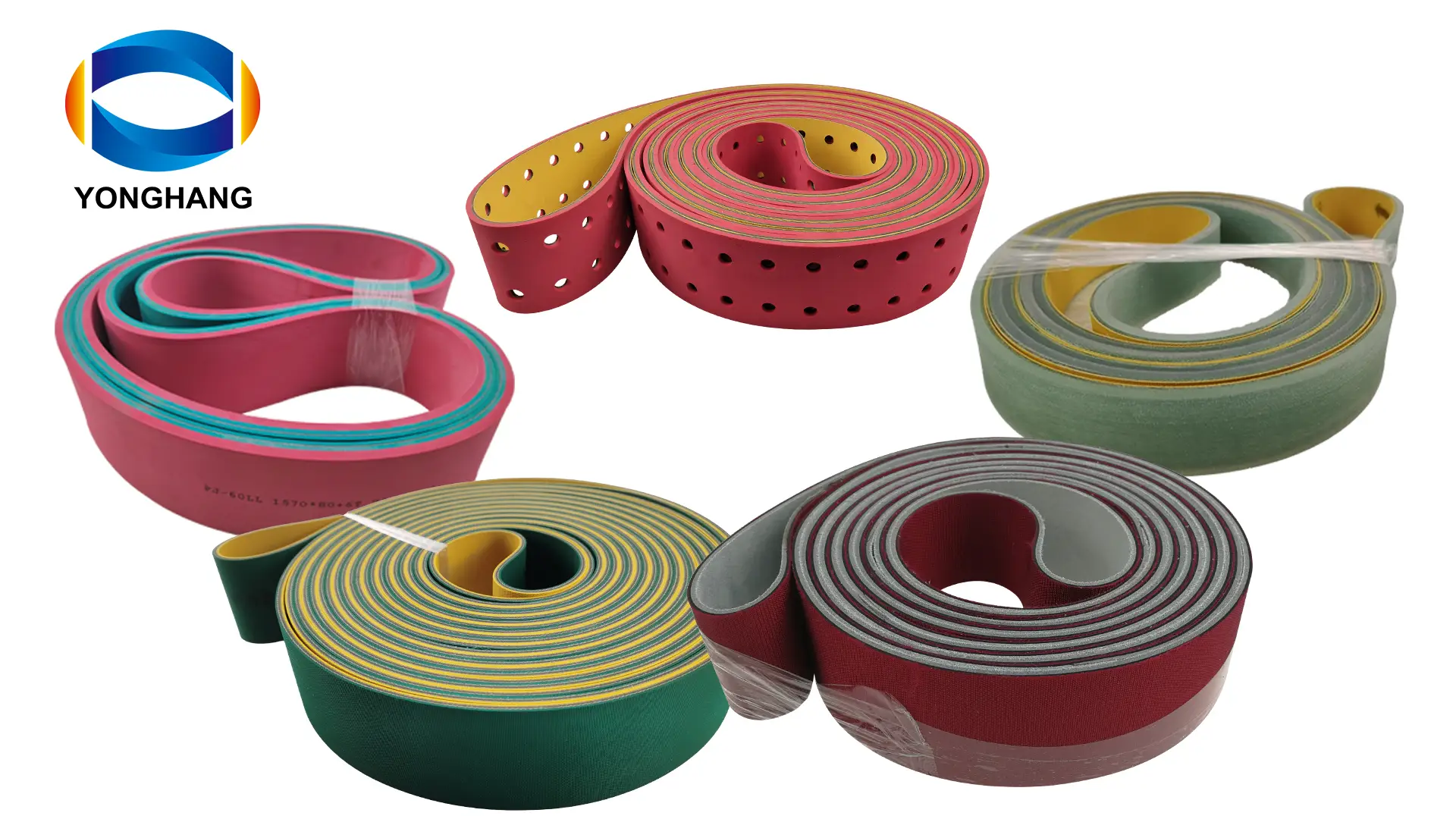 Yonghangbelt Open end  high speed rubber coated groove v-guides polyamide belt nylon sandwich transmission belt 1