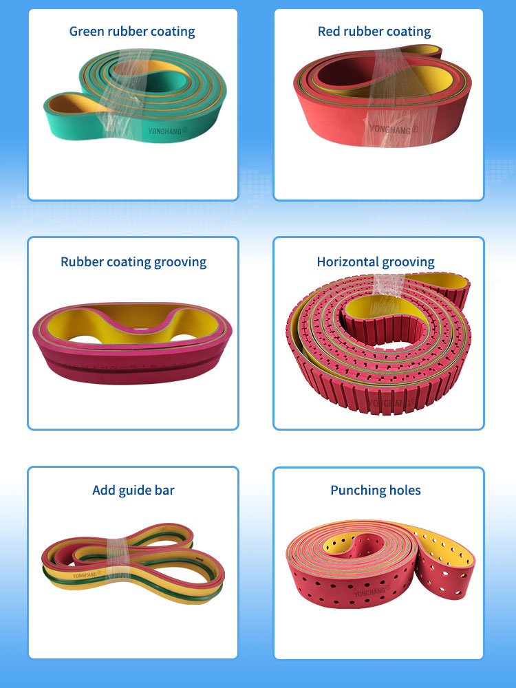 Yonghangbelt Open end  high speed rubber coated groove v-guides polyamide belt nylon sandwich transmission belt 12