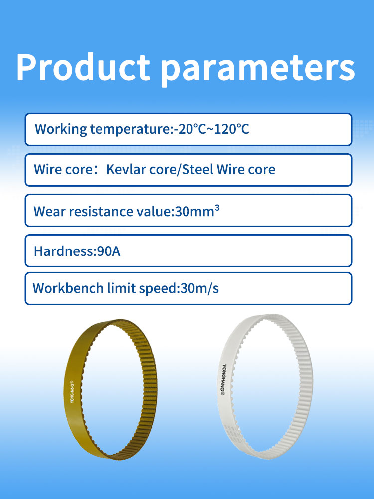 Correia dentada de transmissão de velocidade em poliuretano branco transparente, resistente ao desgaste e sem emendas, para CPU. 8